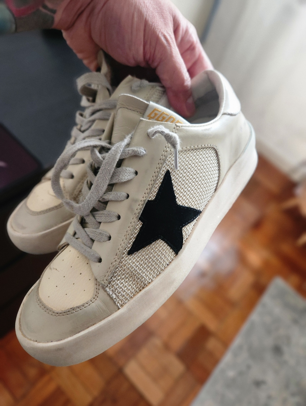 Golden Goose Stardan Size 37  White Sneakers with Black - Picture 8 of 10